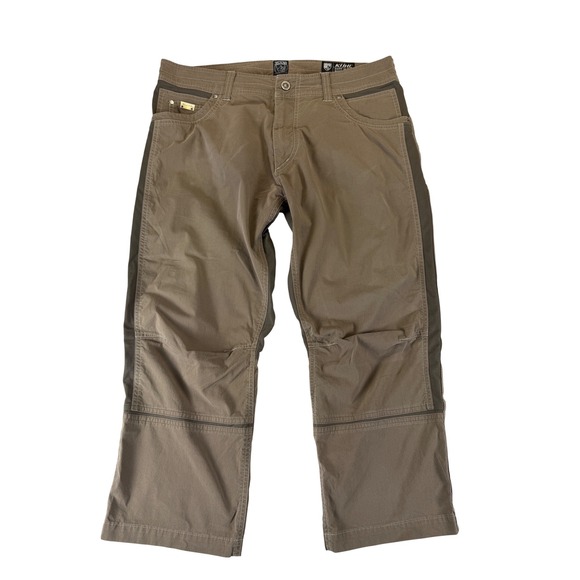 Kuhl Other - Kuhl Radikl Mens 36x30 Brown Hiking Work Pants Hybrid Knit Gusset Outdoor